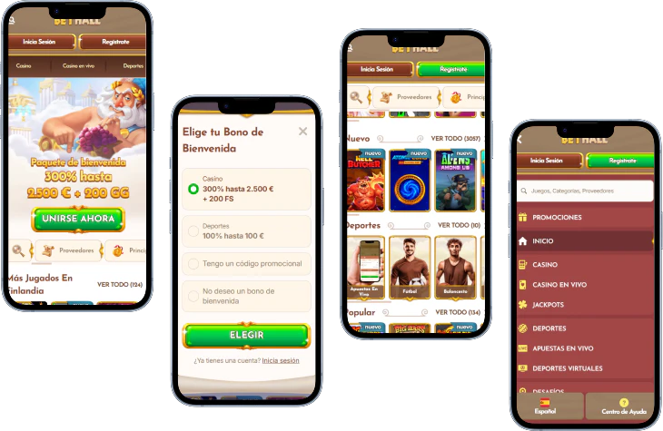 Bethall Casino versión móvil con registro, juegos y bono de bienvenida